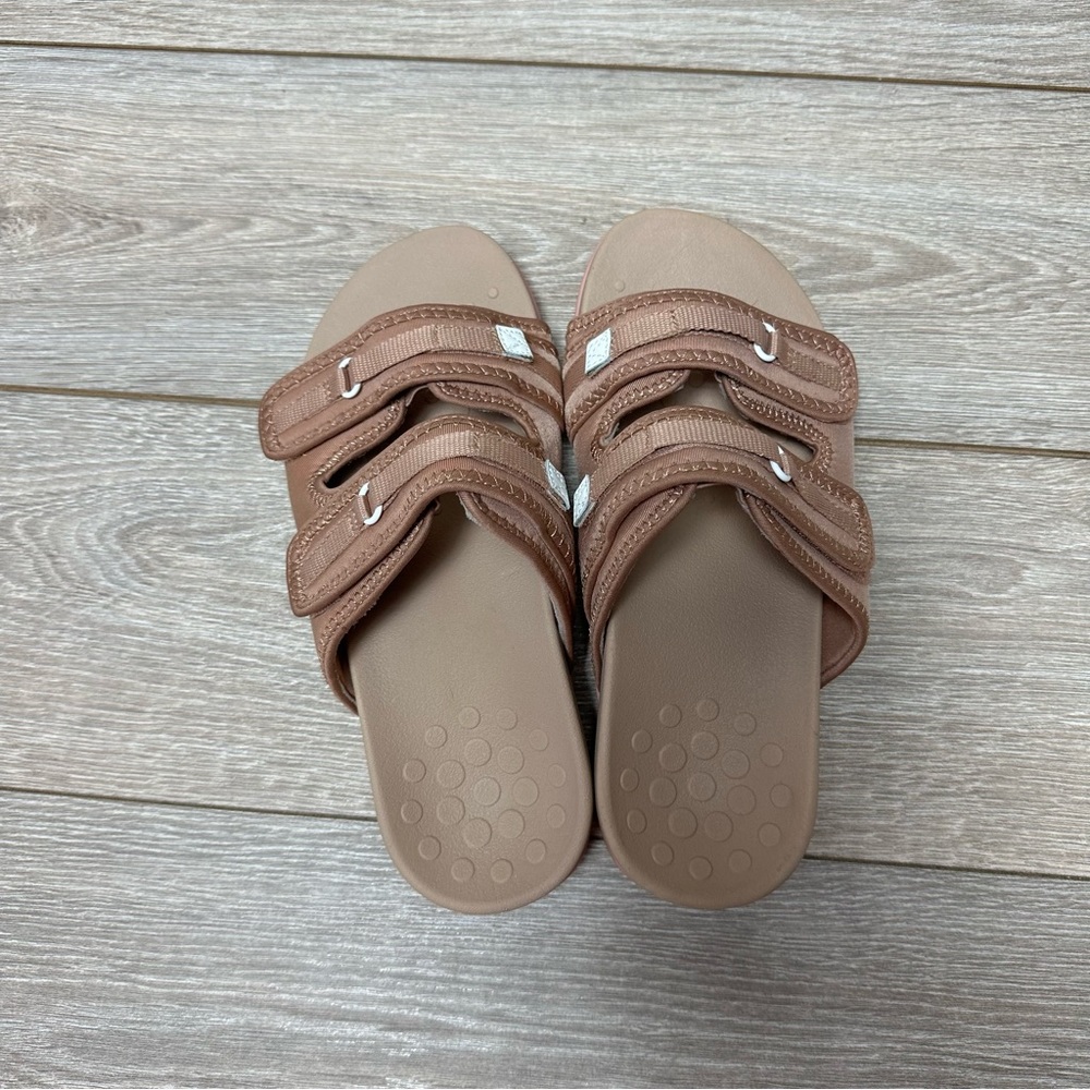 Vionic Sarah Macaroon Pink Hook & Loop Strap Casual Comfort Slide Sandal Sz 7.5 - Picture 6 of 10